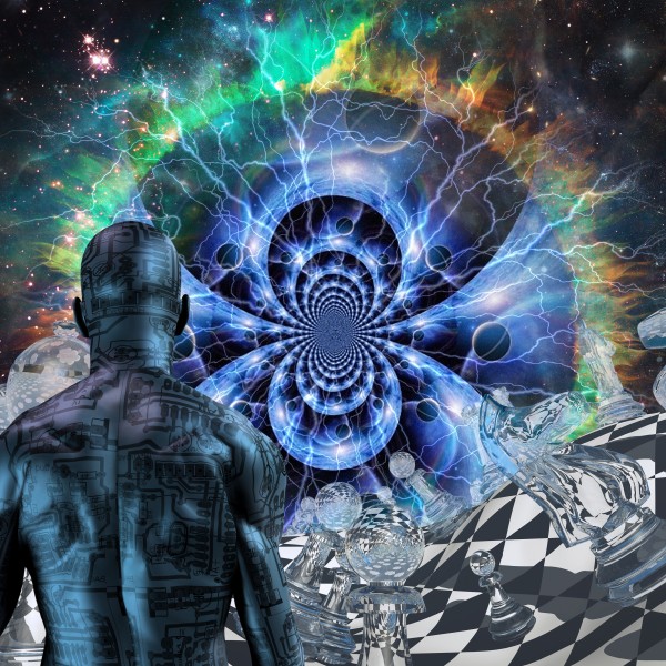 Cyborg in Surreal Space by Bruce Rolff